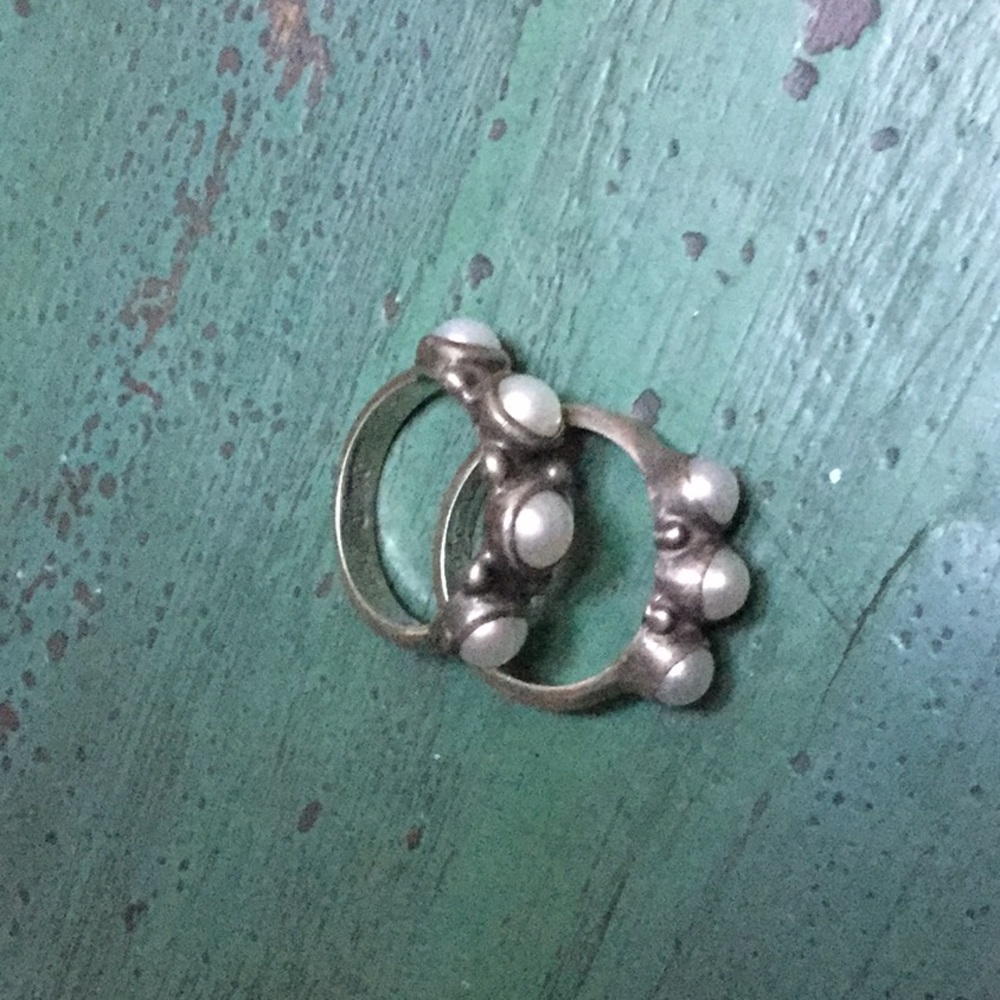 Two silver 925* with pearl f/water, sale as a pair